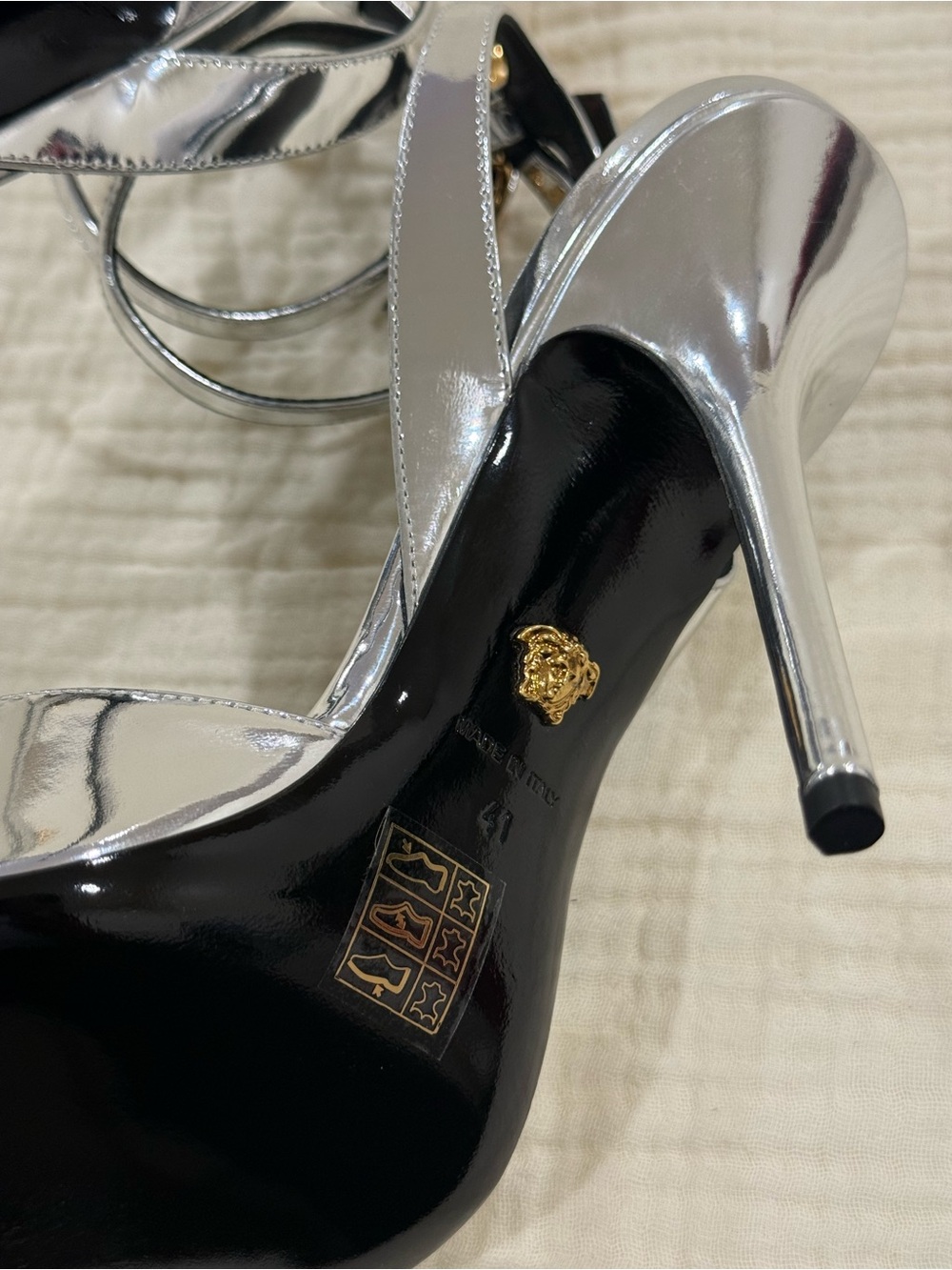 - Versace Safety Pin Heel Sandals BT - Picture 14 of 14